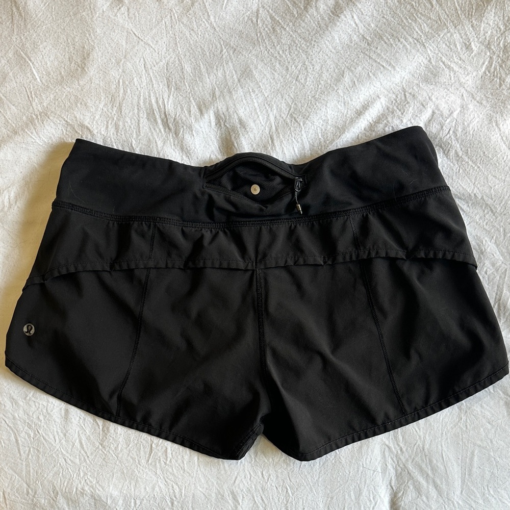 lululemon athletica Jet Black Women's Athletic Shorts - Picture 2 of 4